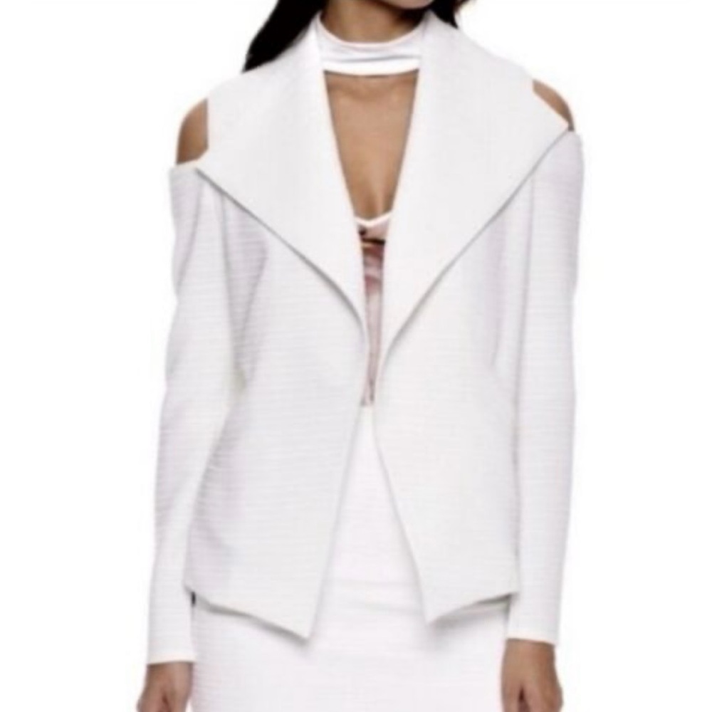 White Cold Shoulder Women's Cardigan